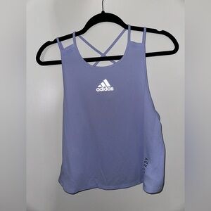 ADIDAS WOMENS HEAT READY CROPPED TANK TOP IN VIOLET SIZE M